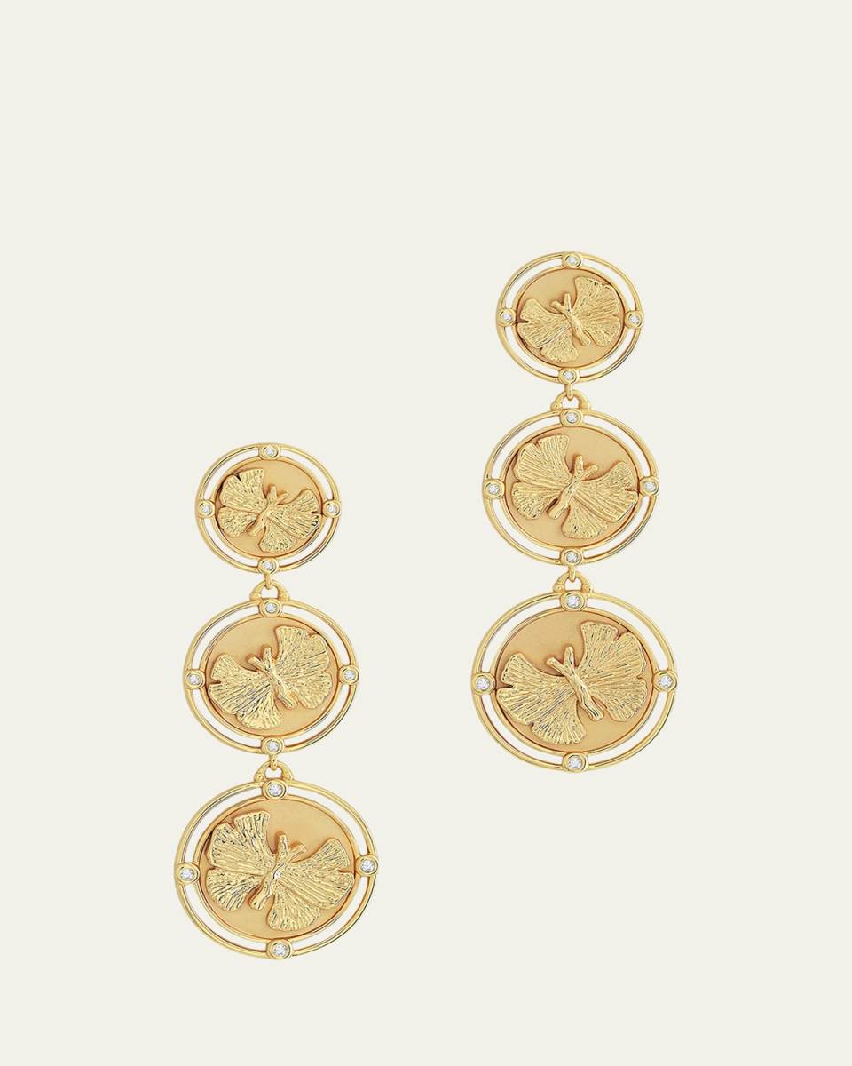 Butterfly Coin Drop Earrings